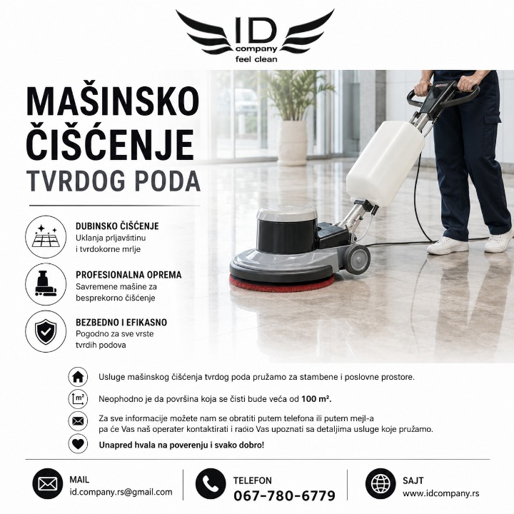 Mašinsko čišćenje tvrdog poda